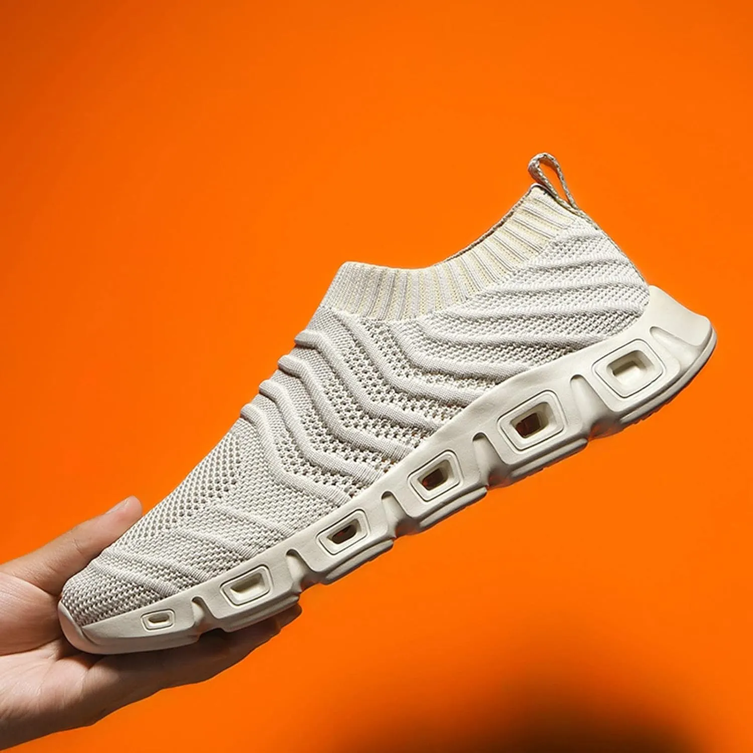 2025 New Men's Hollow Flying Woven Lightweight Breathable Comfortable Decompression Fashion Sneaker Booties for Men