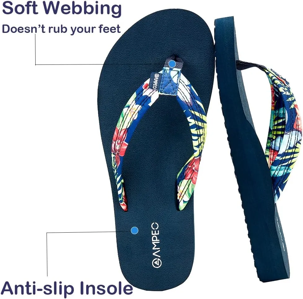 Ampeo Women's Arch Support Flip Flops Comfortable Casual Summer Beach Thong Sandals