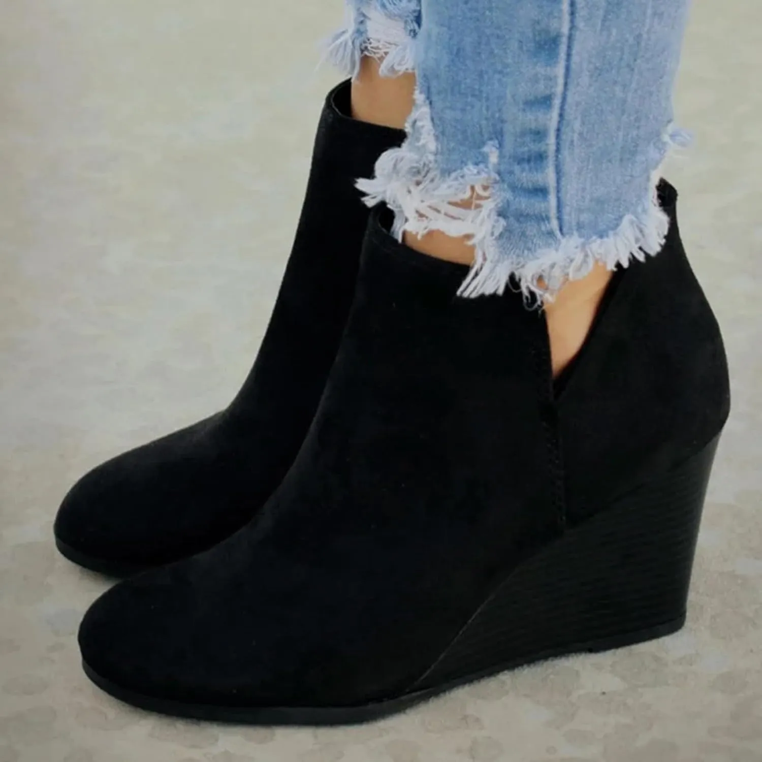 Ankle Boots for Women, Womens Cowboy Boots Low Heel Pointed Toe Retro Cowgirl Boots Chunky Heels Zipper Short Boots