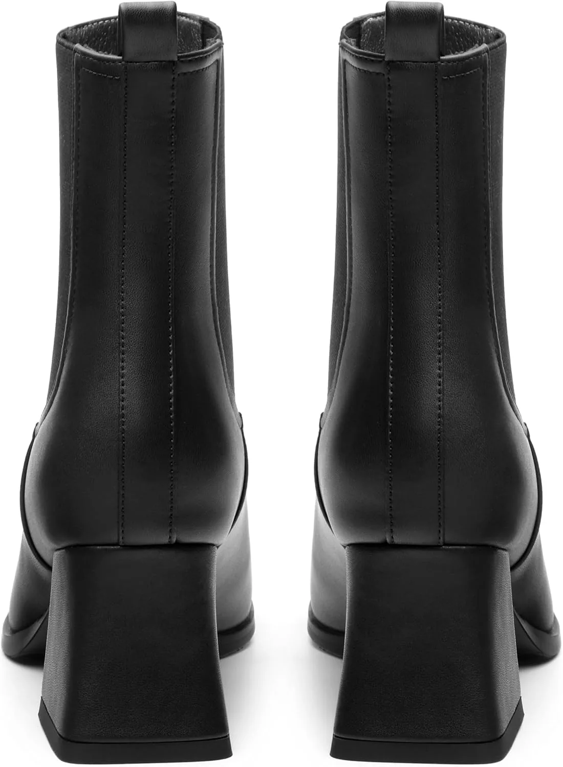 Ankle Boots for WomenFashionable Soft Elastic Ankle BootsSquare Toe Chunky Mid Heel Women's Ankle Booties