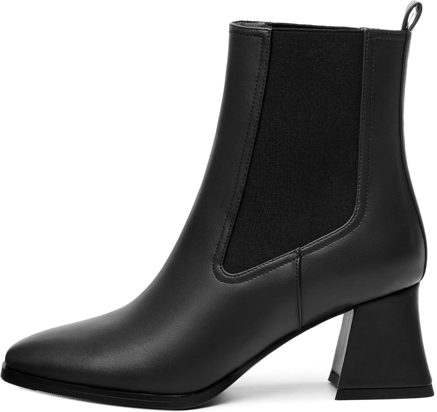 Ankle Boots for WomenFashionable Soft Elastic Ankle BootsSquare Toe Chunky Mid Heel Women's Ankle Booties
