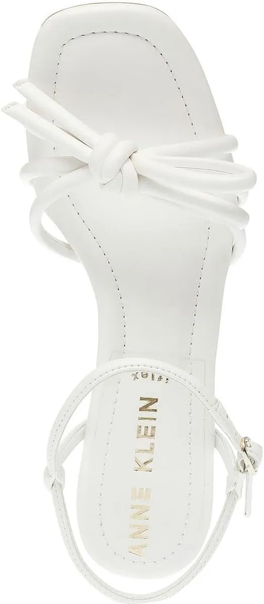 Anne Klein Womens Keilly Faux Leather Ankle Strap Block Heel