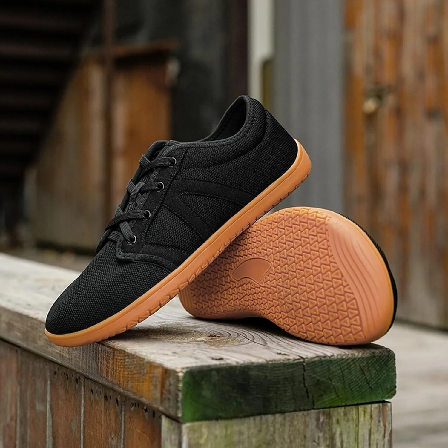 Arch Support Non Slip Minimalist Shoes for Men Breathable Elastic Fly Woven Mesh Sneaker Non Slip Walking Shoes