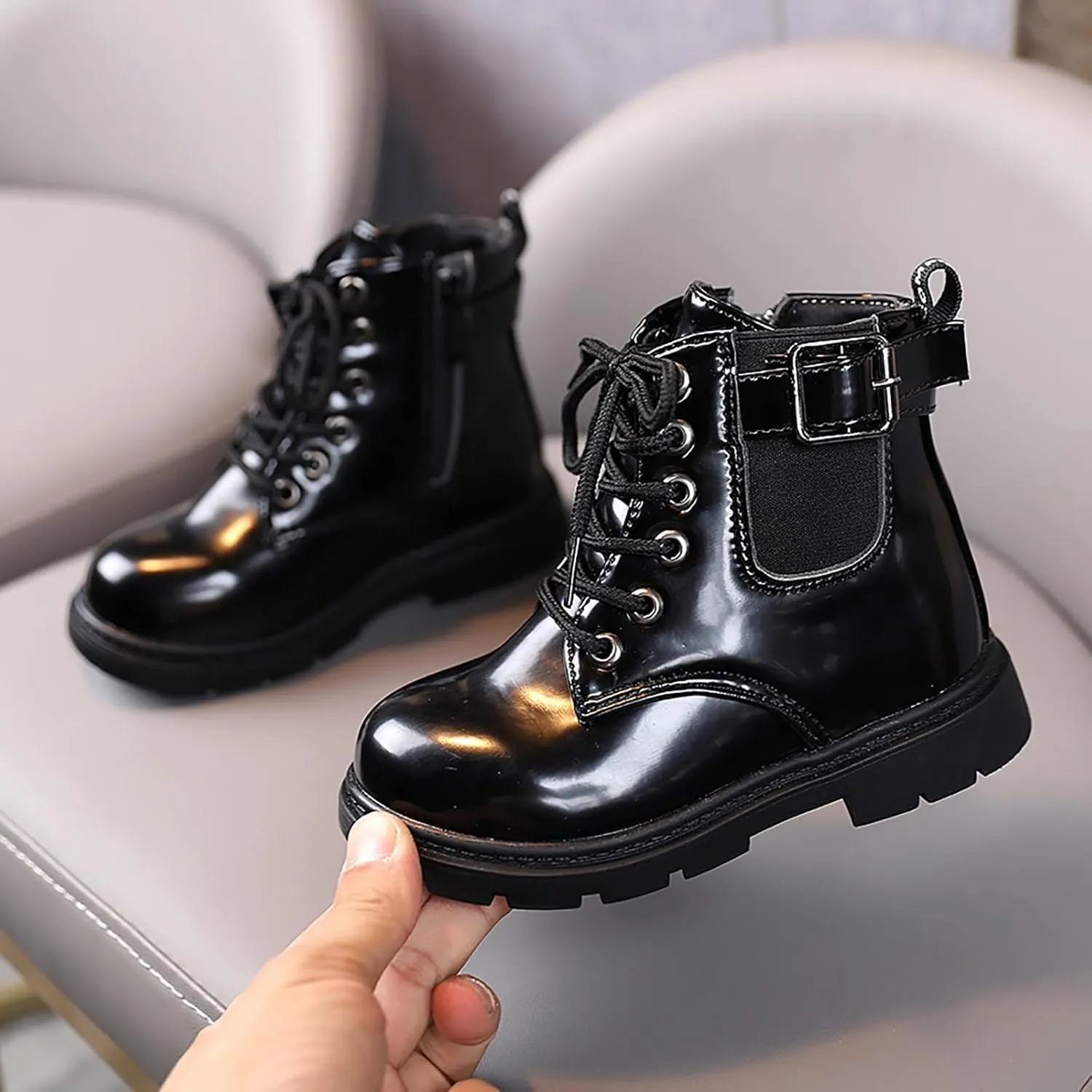 Baby Booties Boys And Girls Waterpoor Ankle Boots Short Boots Leather Shoes Toddler Boots Flat Platform