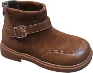 Baby Booties Boys Toddler Little Kid Warm Furry Winter Ankle Flat Snow Boot Snowproof Solid Color Boots Flat Platform