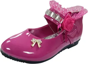 Baby Girls Patent Leather Dress Shoes Little Kid School Uniform Mary Jane Flats Low Heels for Party Wedding