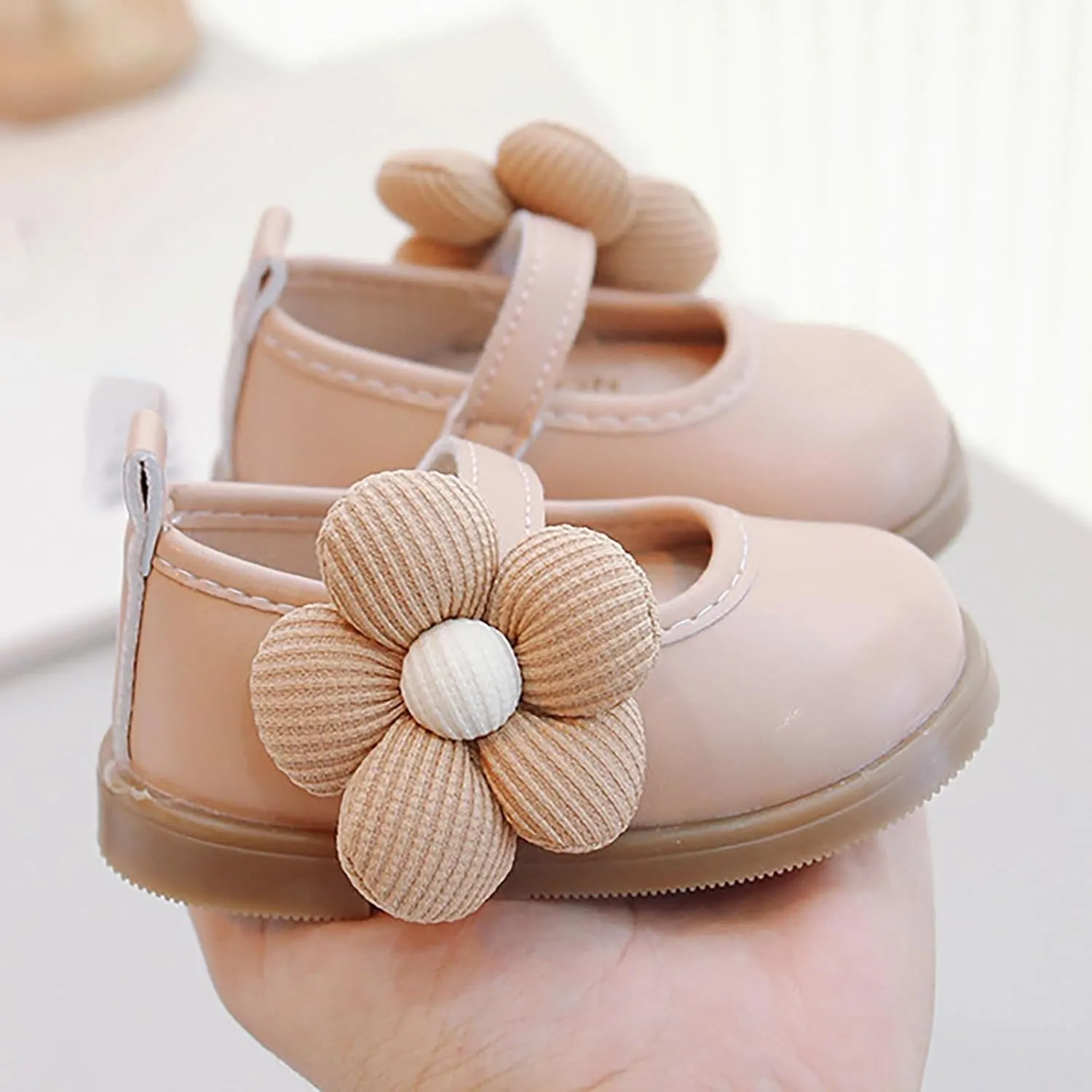 Baby Single Shoes Soft Soled Leather Children's Toddler Shoes Flower Baby Shoes bulk baby clothes