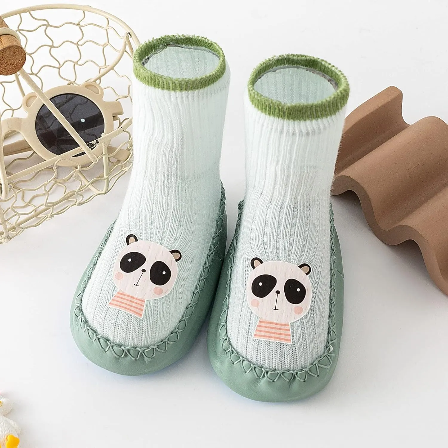 Baby Sock Shoes Infant Boys Girls Walking Shoes Non-Slip Breathable Slippers Soft Rubber Sole Slip On Sneakers