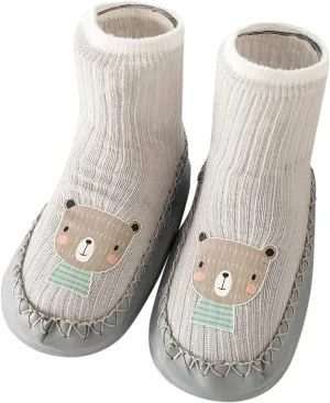 Baby Sock Shoes Infant Boys Girls Walking Shoes Non-Slip Breathable Slippers Soft Rubber Sole Slip On Sneakers