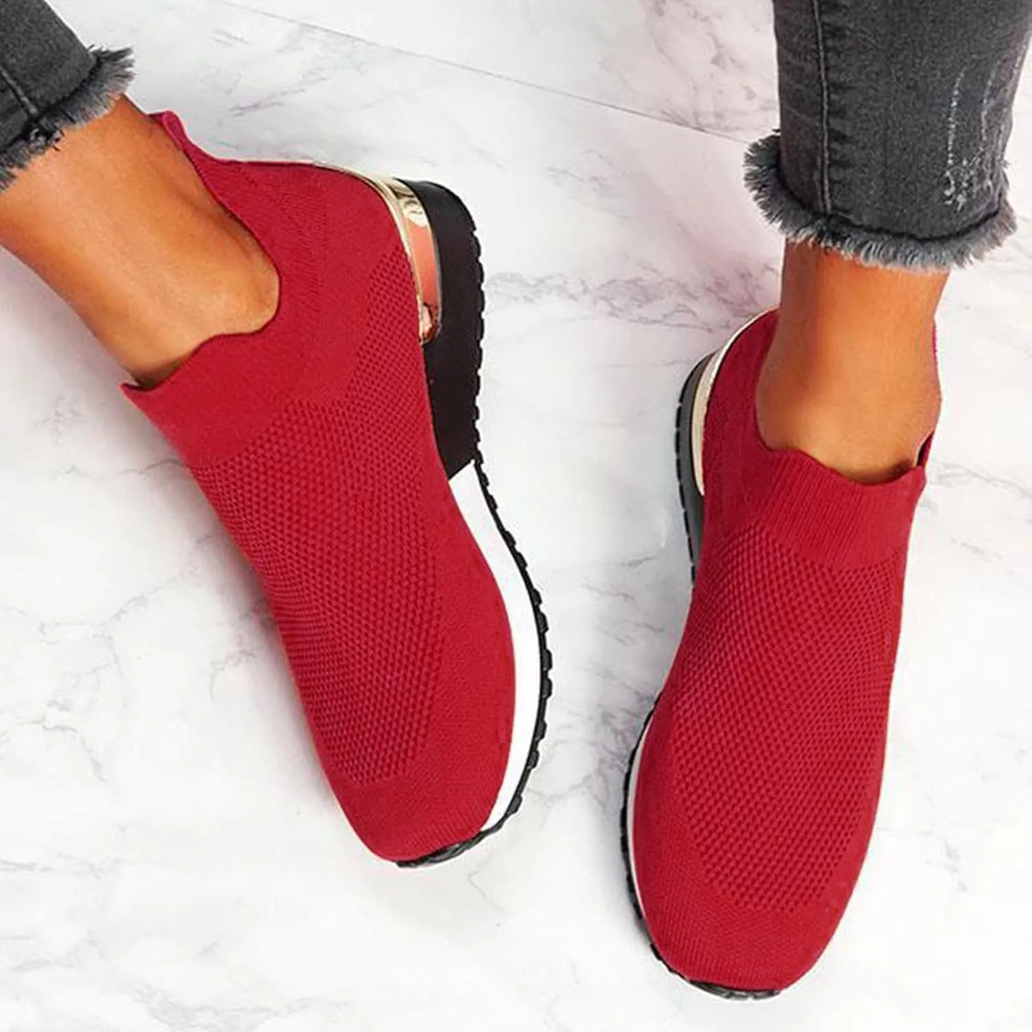 Black Platform Tennis Shoes for Women Slip On Sneakers Women Arch Support Platform Womens Casual Shoes Slip Ons with Arch Support Women's Sneakers Womens Black Sneakers Size 7w
