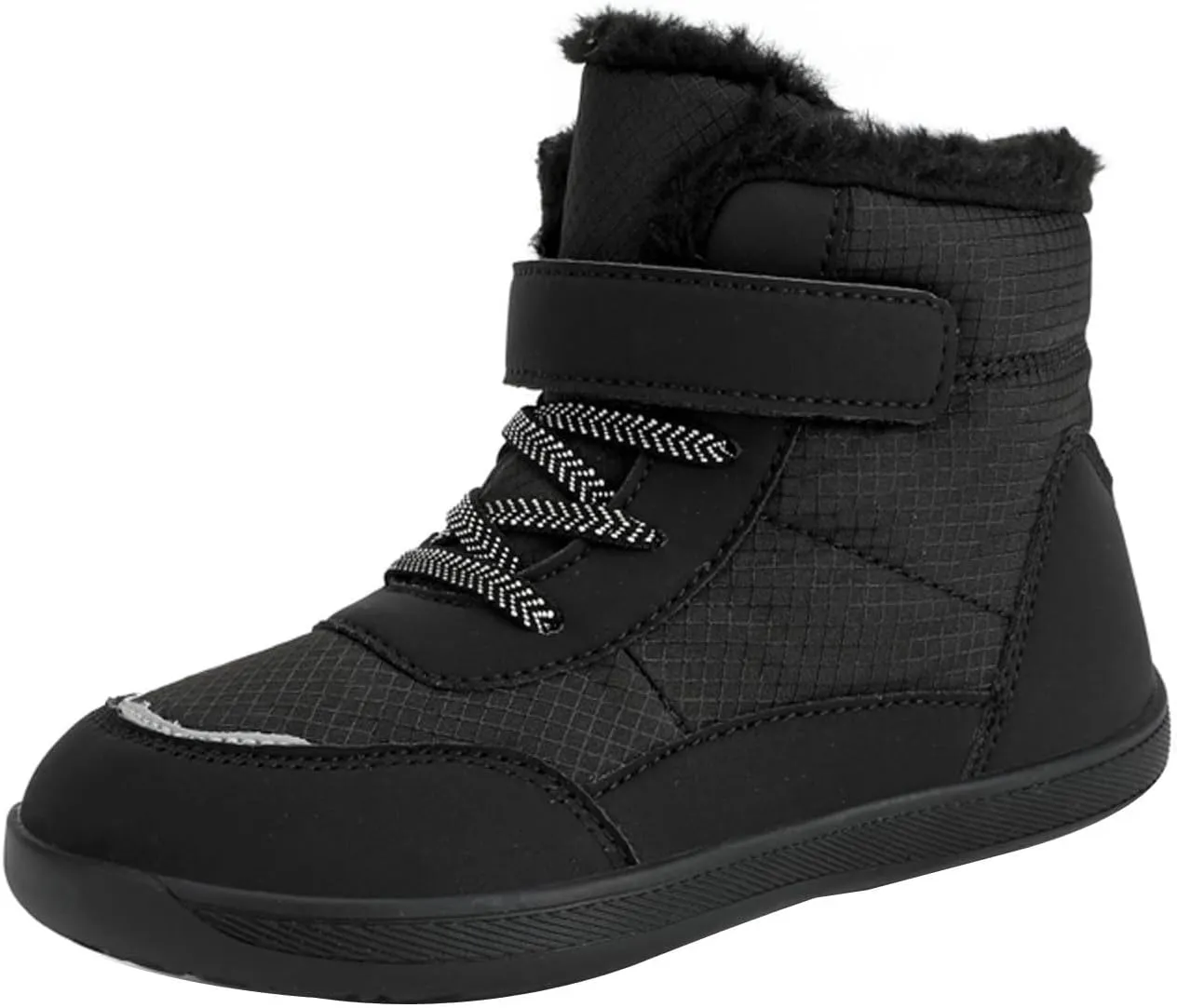 Boys Girls Barefoot Winter Boots With Wide Toe Box Slip Drop Sole Ankle Winter Snow Boots For Boys Shoes Size 1