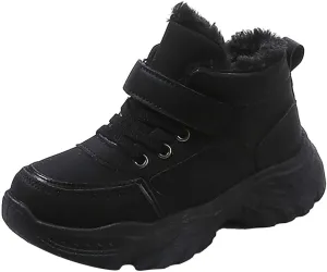 Boys Girls Snow Ankle Boots Winter Slip On Warm  Lined Lightweight Water-Proof Cold Weather Sport Shoes
