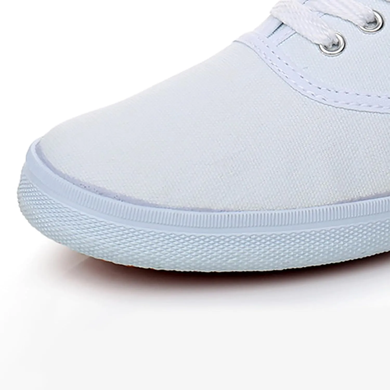 Casual White Shoes for Men and Women Fashion Simple Canvas Shoes Flat Bottom Comfortable Lightweight Rubber Sole Sneakers Soft Work Walking Shoe