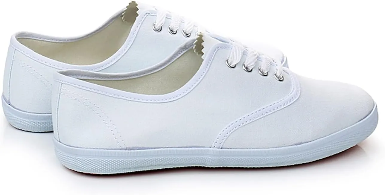 Casual White Shoes for Men and Women Fashion Simple Canvas Shoes Flat Bottom Comfortable Lightweight Rubber Sole Sneakers Soft Work Walking Shoe