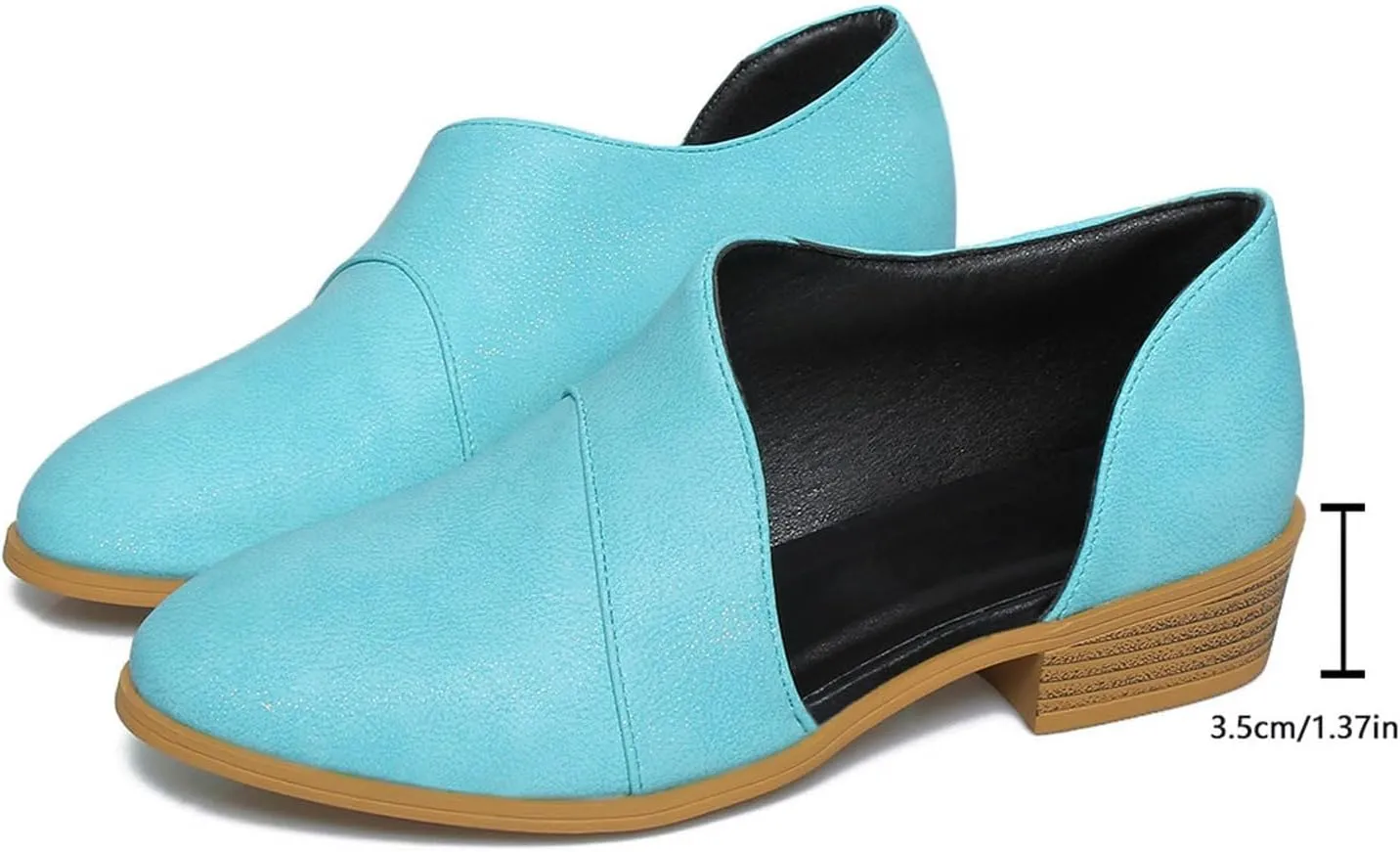 Cathalem Ankle Boots for Women Low Heel V Cut Out Pointed Toe Chunky Low Heel Dressy Western Cowboy Boots
