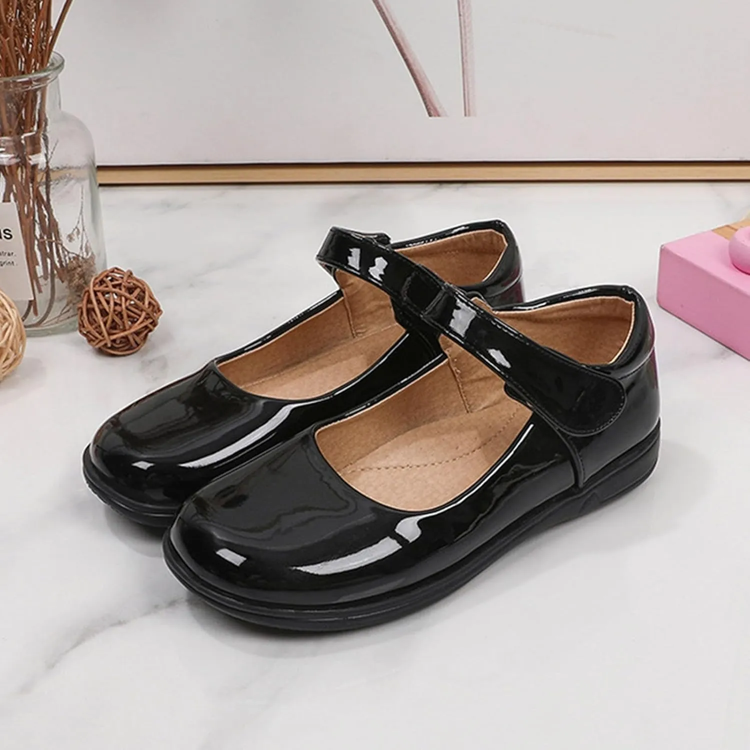 Children's Girl Mary Jane Leather Shoes Princess Classic Wedding Birthday Par𝘁y Dress Low Heel Platform Flat𝘀