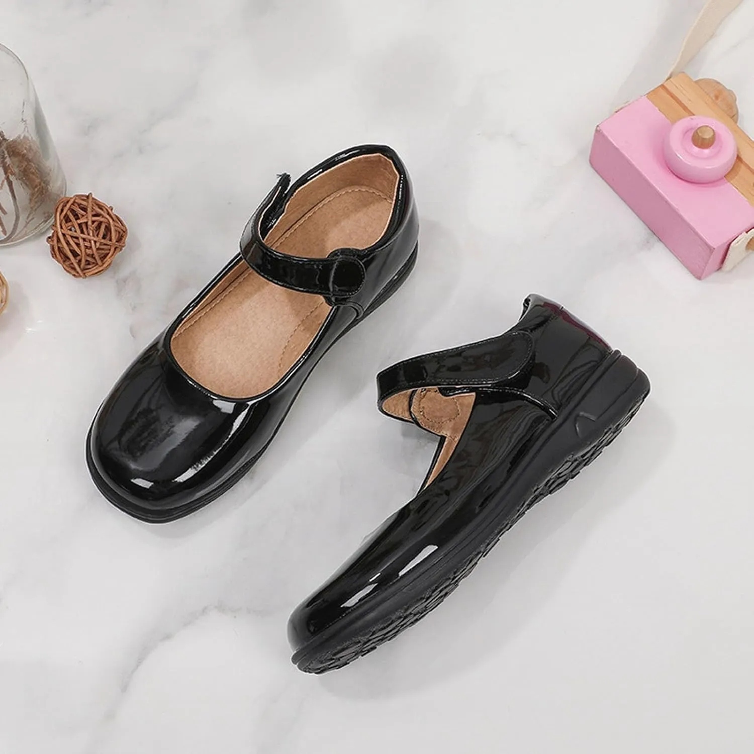 Children's Girl Mary Jane Leather Shoes Princess Classic Wedding Birthday Par𝘁y Dress Low Heel Platform Flat𝘀