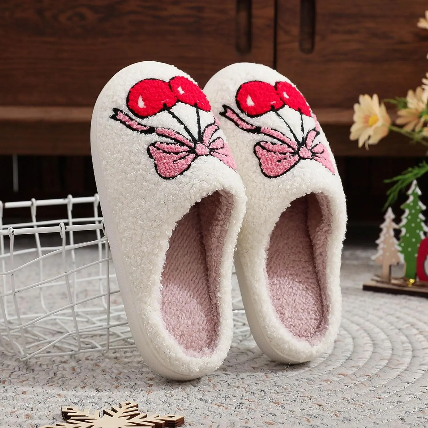 Christmas Cotton Slippers For Men And Women Party Supplies Men And Women Home Slippers Cozy Indoor Outdoor