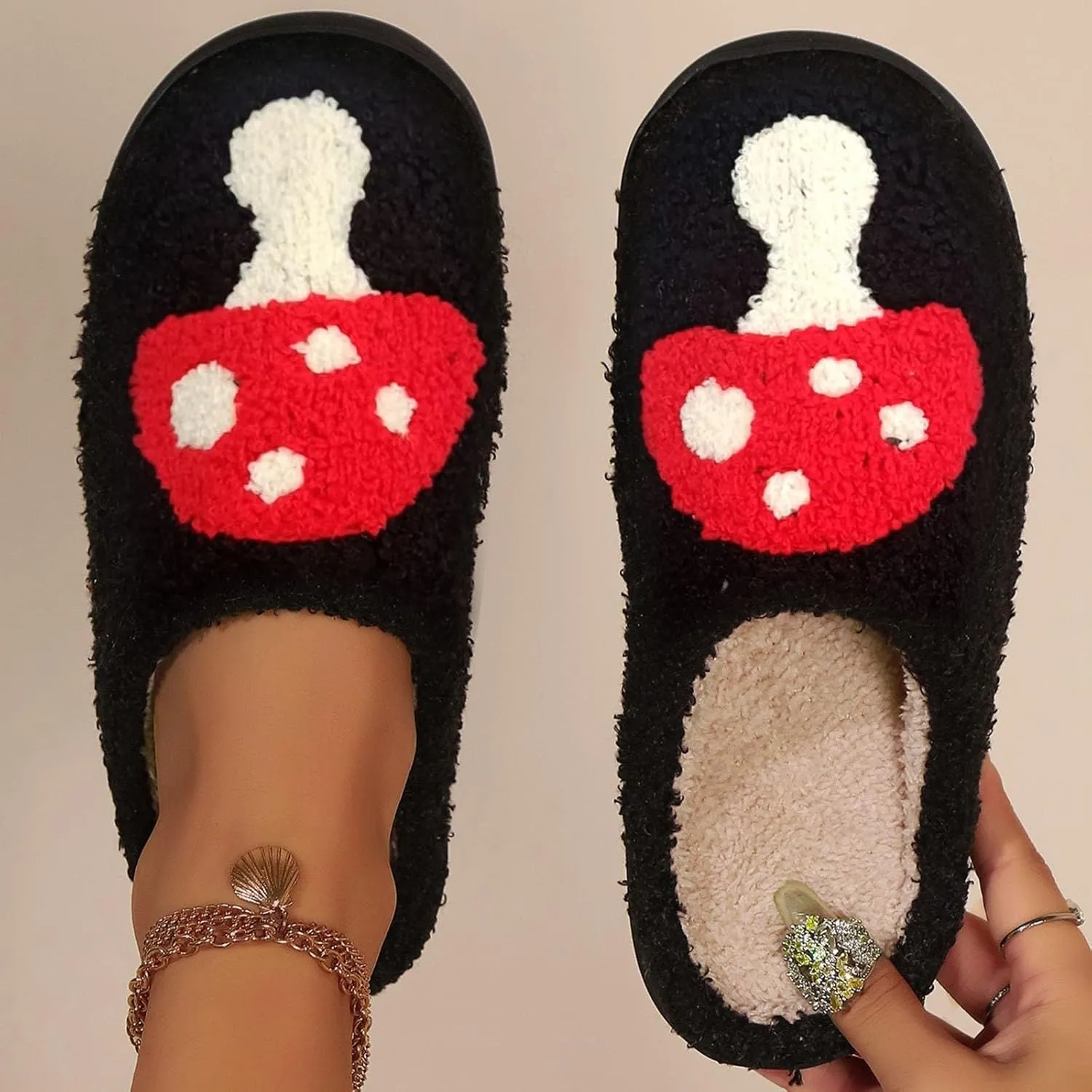 Cute Cotton Slippers Indoor Slipper And Plush Shoes Shoes Cozy Comfy Slippers for Home Ruffle Slides for Women