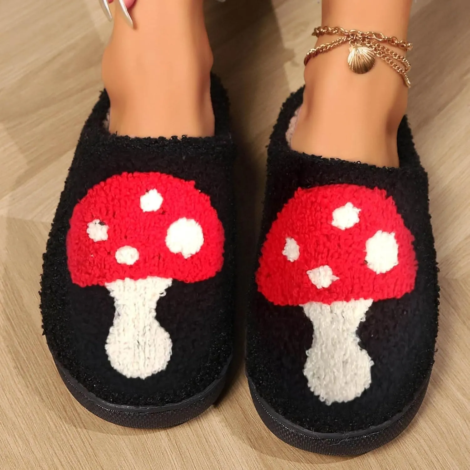 Cute Cotton Slippers Indoor Slipper And Plush Shoes Shoes Cozy Comfy Slippers for Home Ruffle Slides for Women