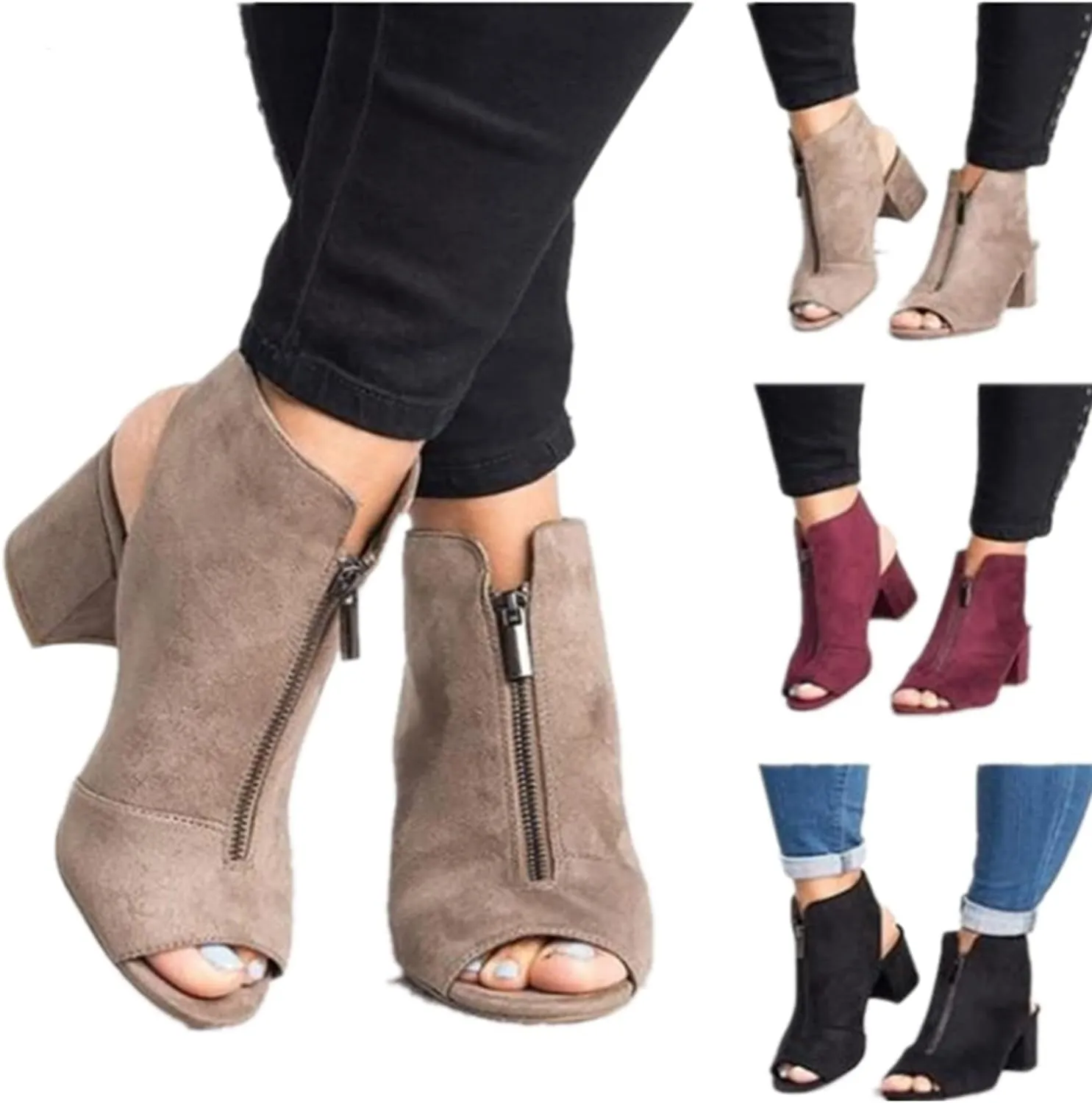 Cute Sandals For Women Dressy,Womens Low Mid Square Heel Ankle Strap Sandal Open Toe Summer Strappy Chunky Block Sandals