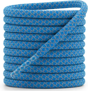 DELELE 2 Pairs 4/25" Thick Round Reflective Shoe Laces Safety Highlight Rope