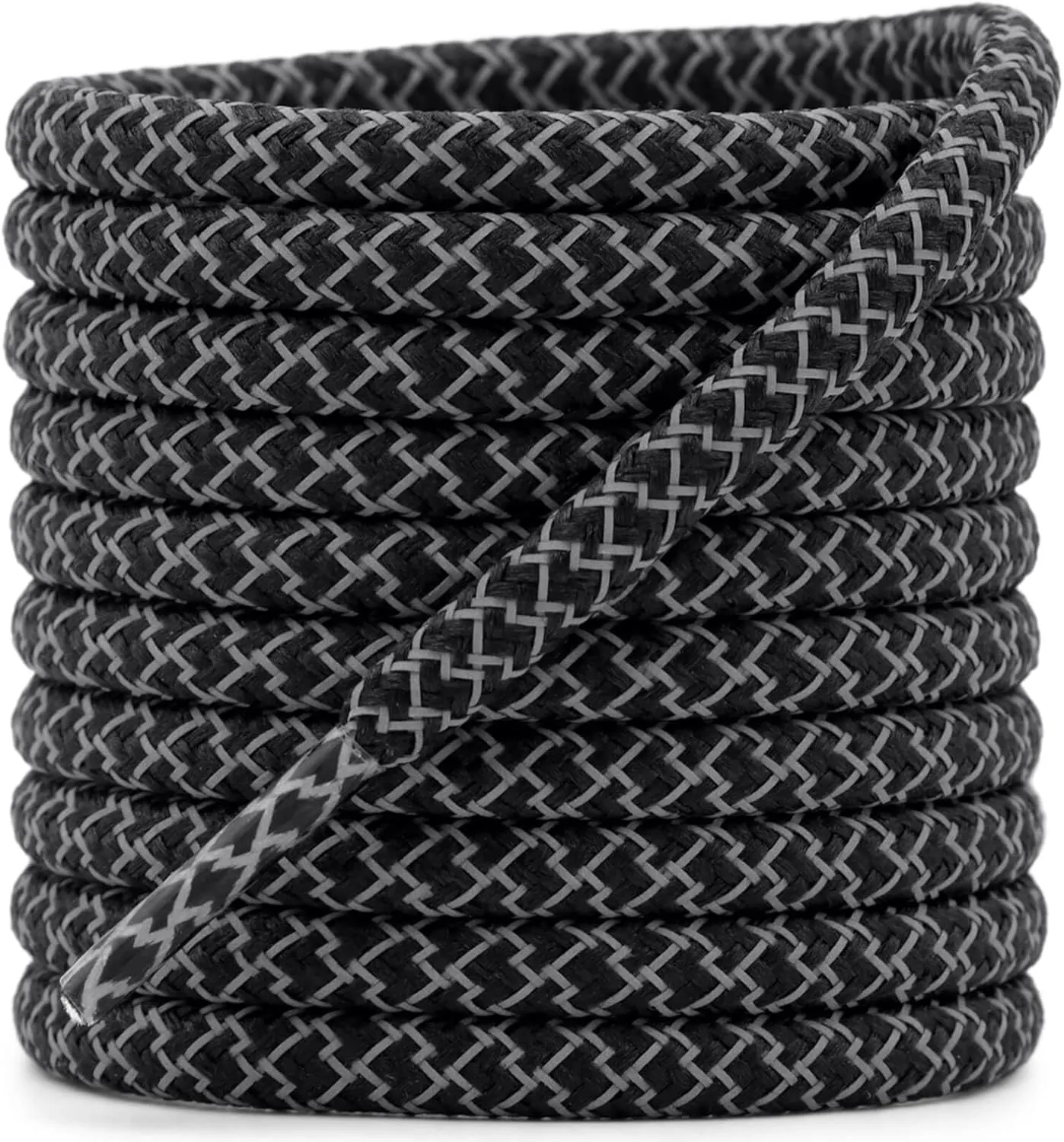 DELELE 2 Pairs 4/25" Thick Round Reflective Shoe Laces Safety Highlight Rope