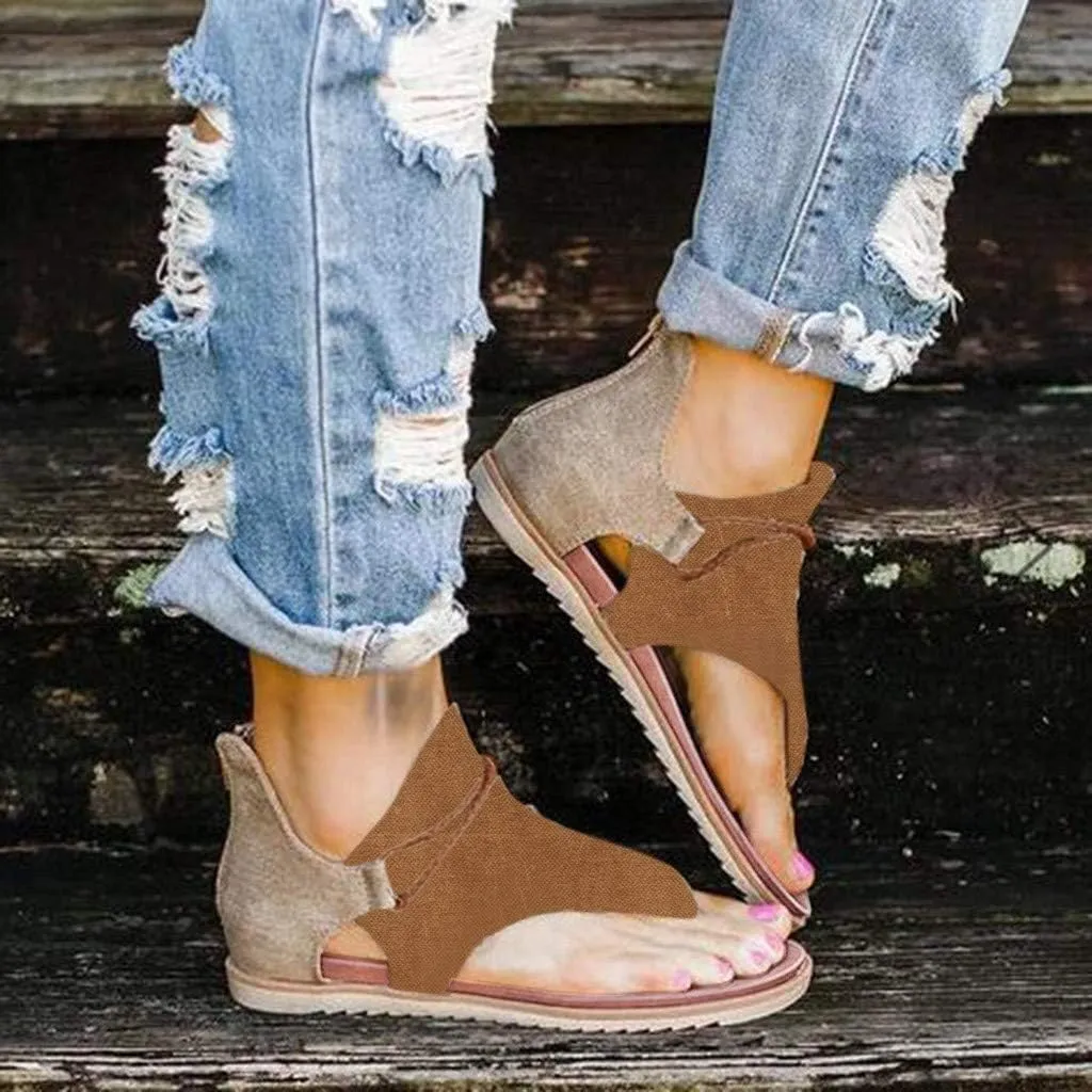 Eduavar Sandals for Women Casual Summer, Flat Sandals for Women Summer Beach Sandals Comfortable Open Toe Flip Flops Sandals