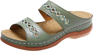 Eduavar Womens Wedge Sandals, Orthopedic Sandals for Women Retro Sandals Open Toe Anti-Slip Comfy Walking Sandals