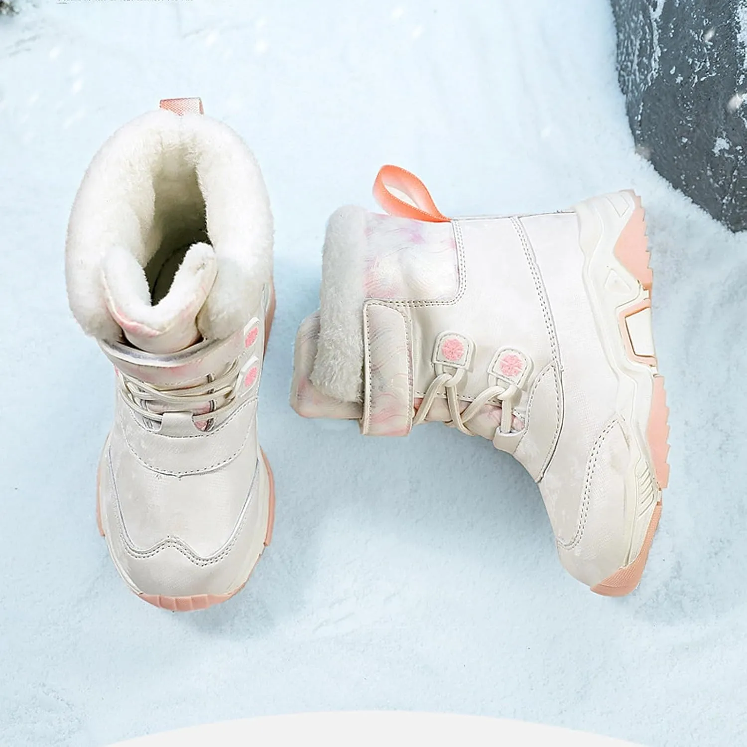 Fashion Big Kids Winter Water Proof Flat Keep Warm Snow Boots Comfortable Mid Boots Shoes Shoes Girls Baby Boots Size 4