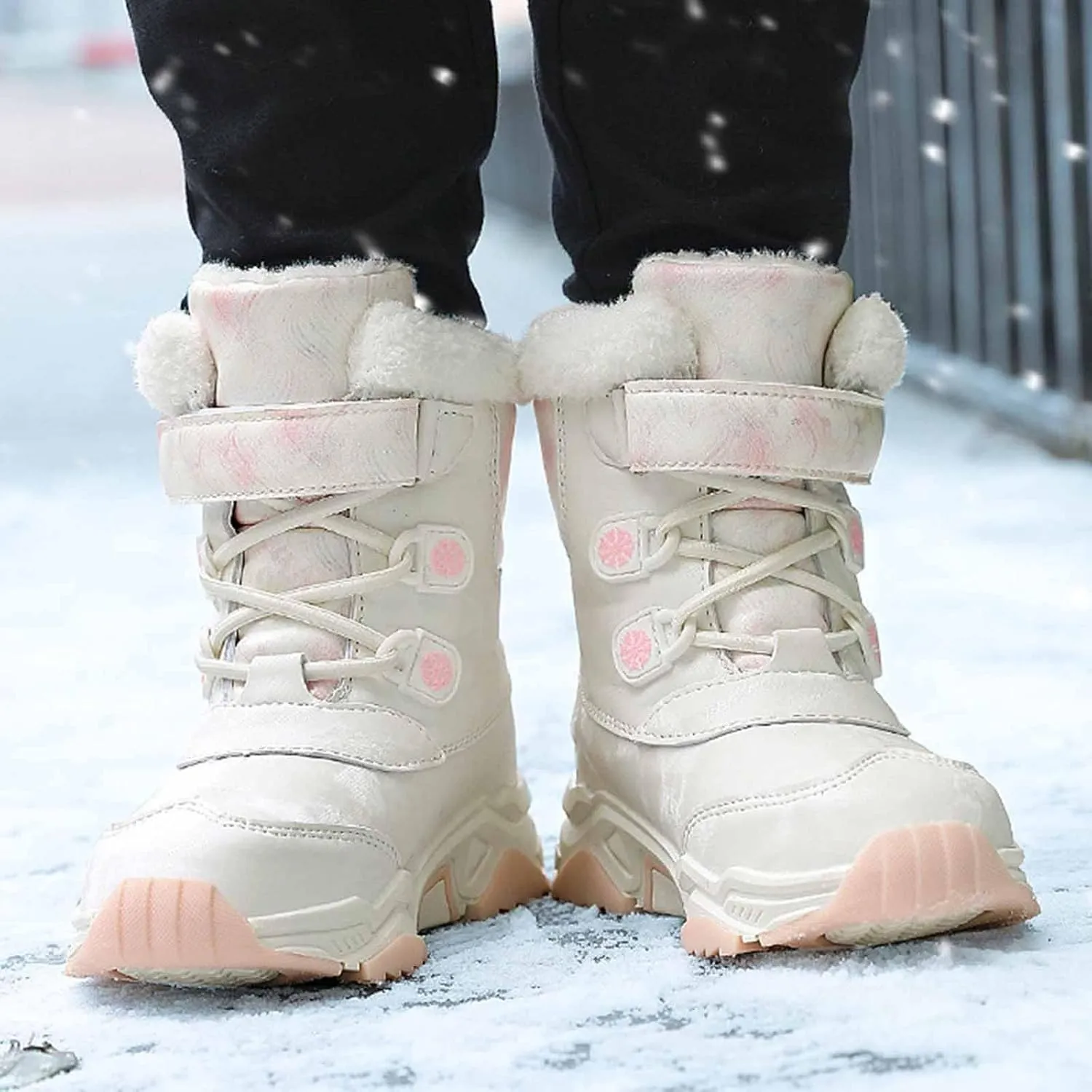 Fashion Big Kids Winter Water Proof Flat Keep Warm Snow Boots Comfortable Mid Boots Shoes Shoes Girls Baby Boots Size 4