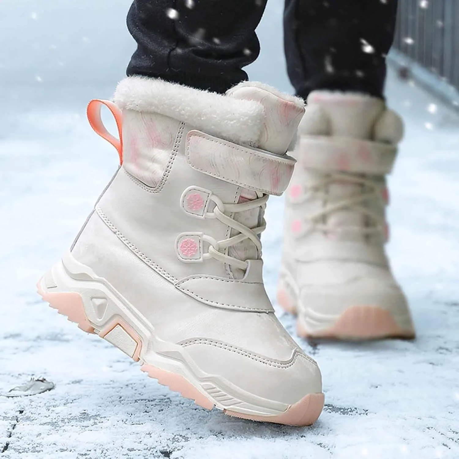 Fashion Big Kids Winter Water Proof Flat Keep Warm Snow Boots Comfortable Mid Boots Shoes Shoes Girls Baby Boots Size 4