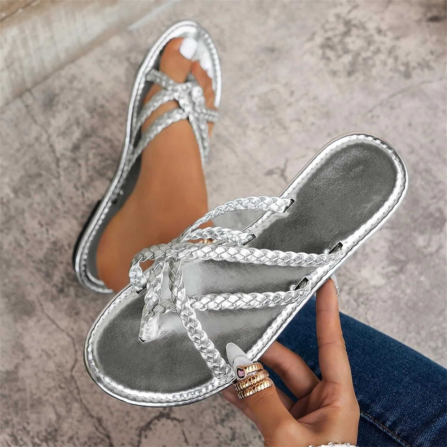Flip Flops for Women Men's Fashion Spliced Soft Sole Flip Flops Outdoor Beach Flip Flops Walking Sandals Women