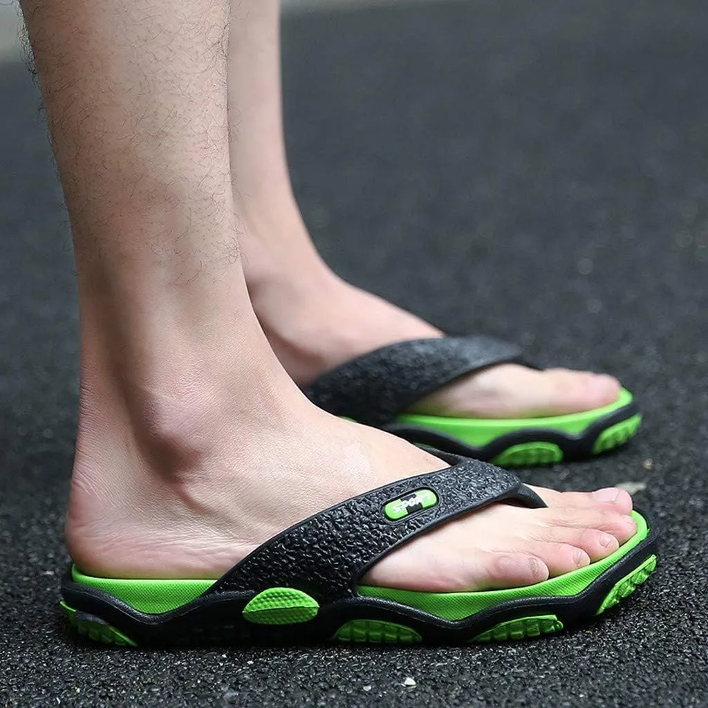 Flip Flops for Women Men's Fashion Spliced Soft Soled Flip Flops Outdoor Beach Foot Ware Man Slipper