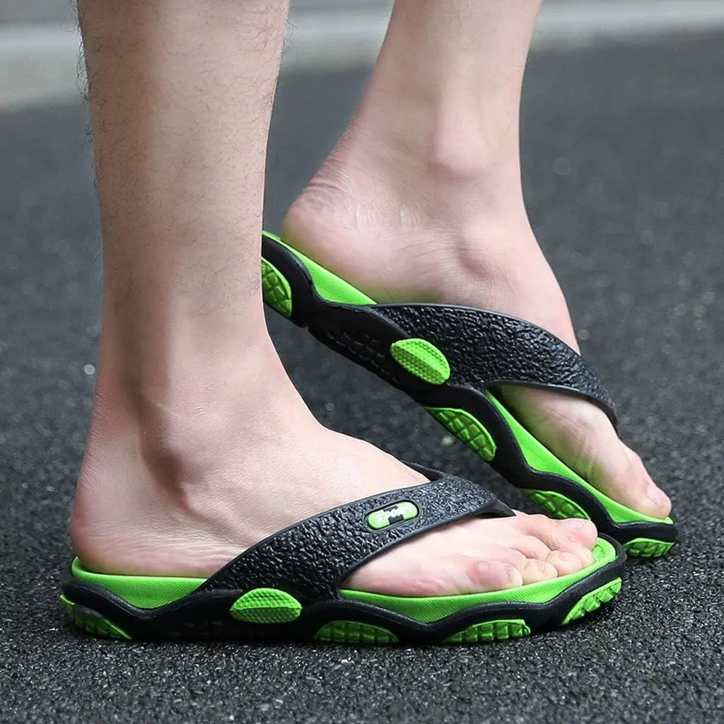 Flip Flops for Women Men's Fashion Spliced Soft Soled Flip Flops Outdoor Beach Foot Ware Man Slipper