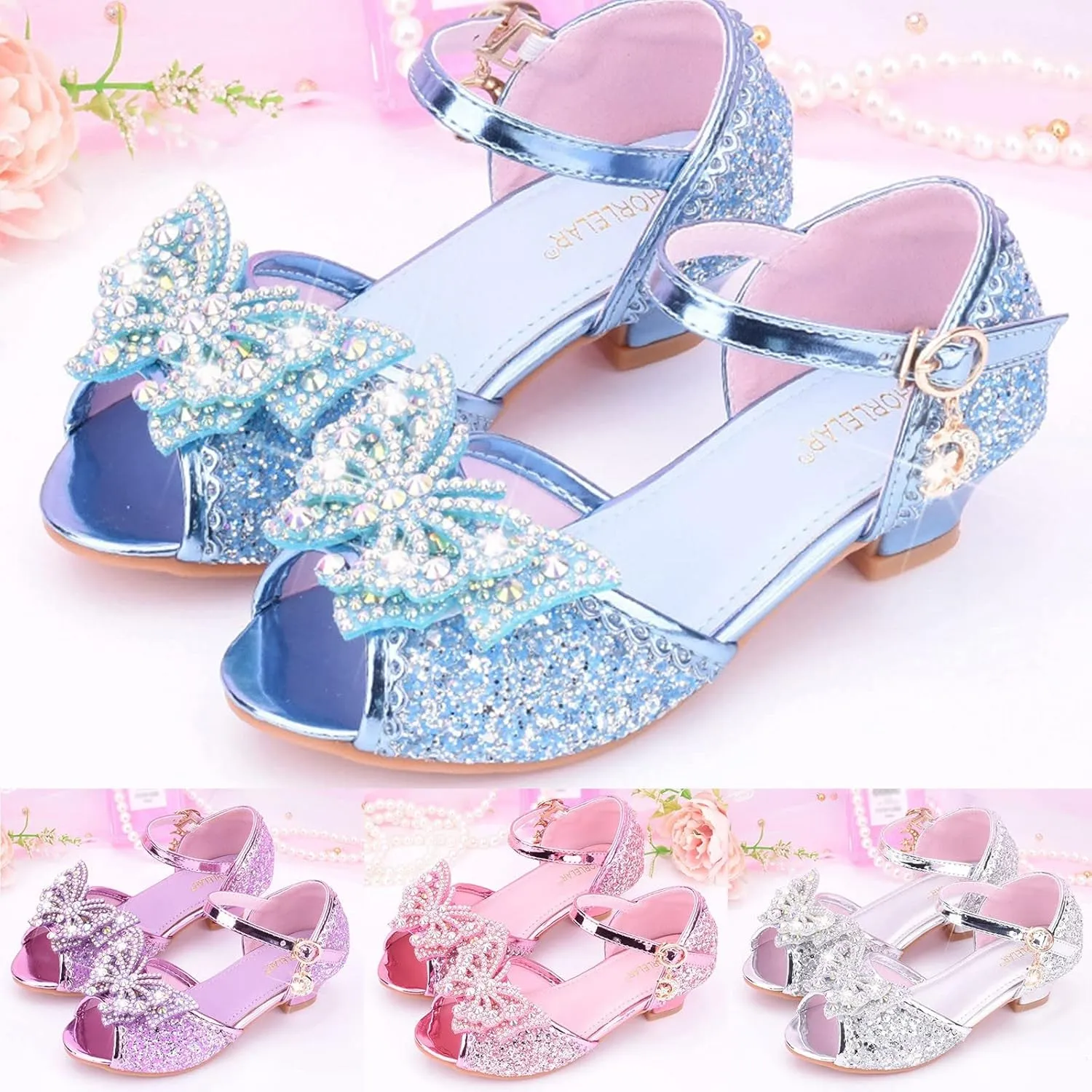 Flower Girl Shoes Girls Dress Shoes Toddler Mary Jane Heel Ballet Flat for School Party Dress Shoes Sandals for Girls