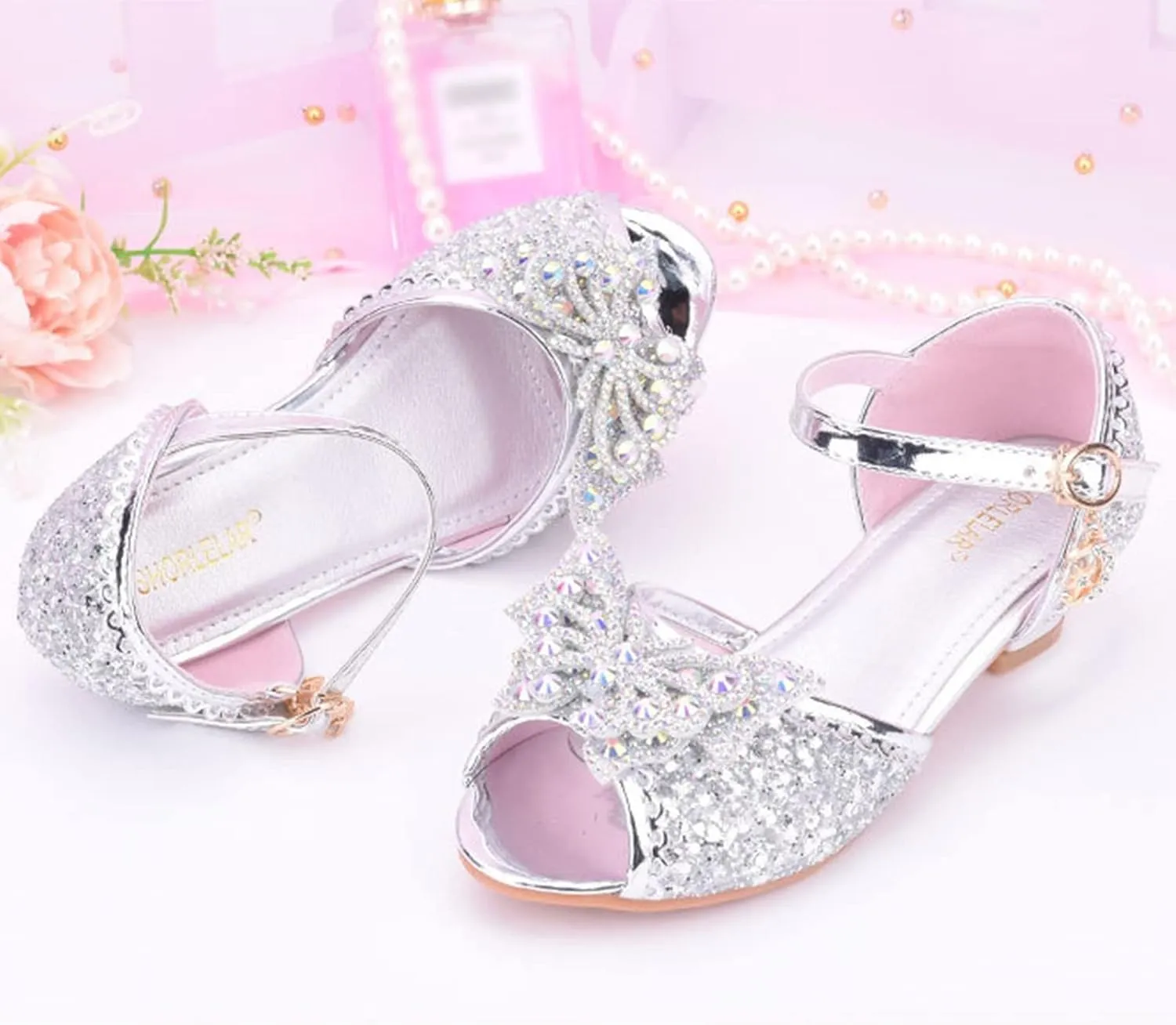 Flower Girl Shoes Girls Dress Shoes Toddler Mary Jane Heel Ballet Flat for School Party Dress Shoes Sandals for Girls