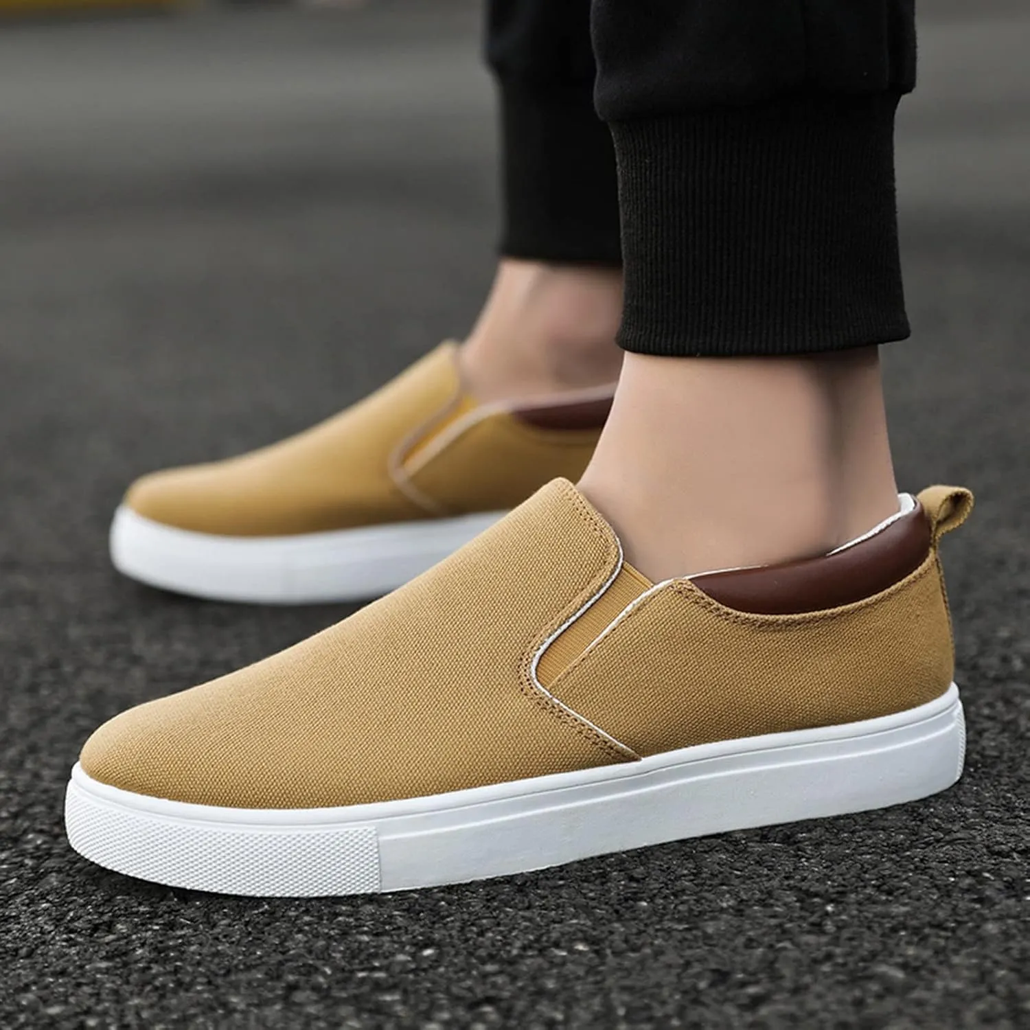 Foot Comfortable Men's Flat-Bottomed Fashionable Shoes Running Men's Sneaker Crease Shoes