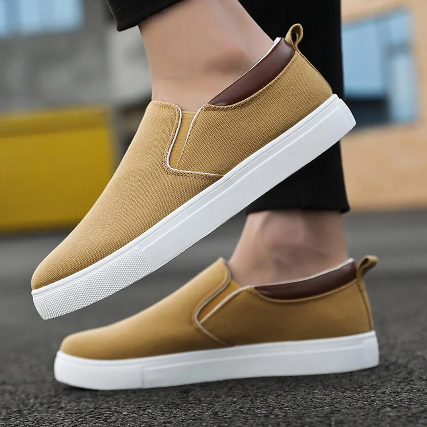 Foot Comfortable Men's Flat-Bottomed Fashionable Shoes Running Men's Sneaker Crease Shoes