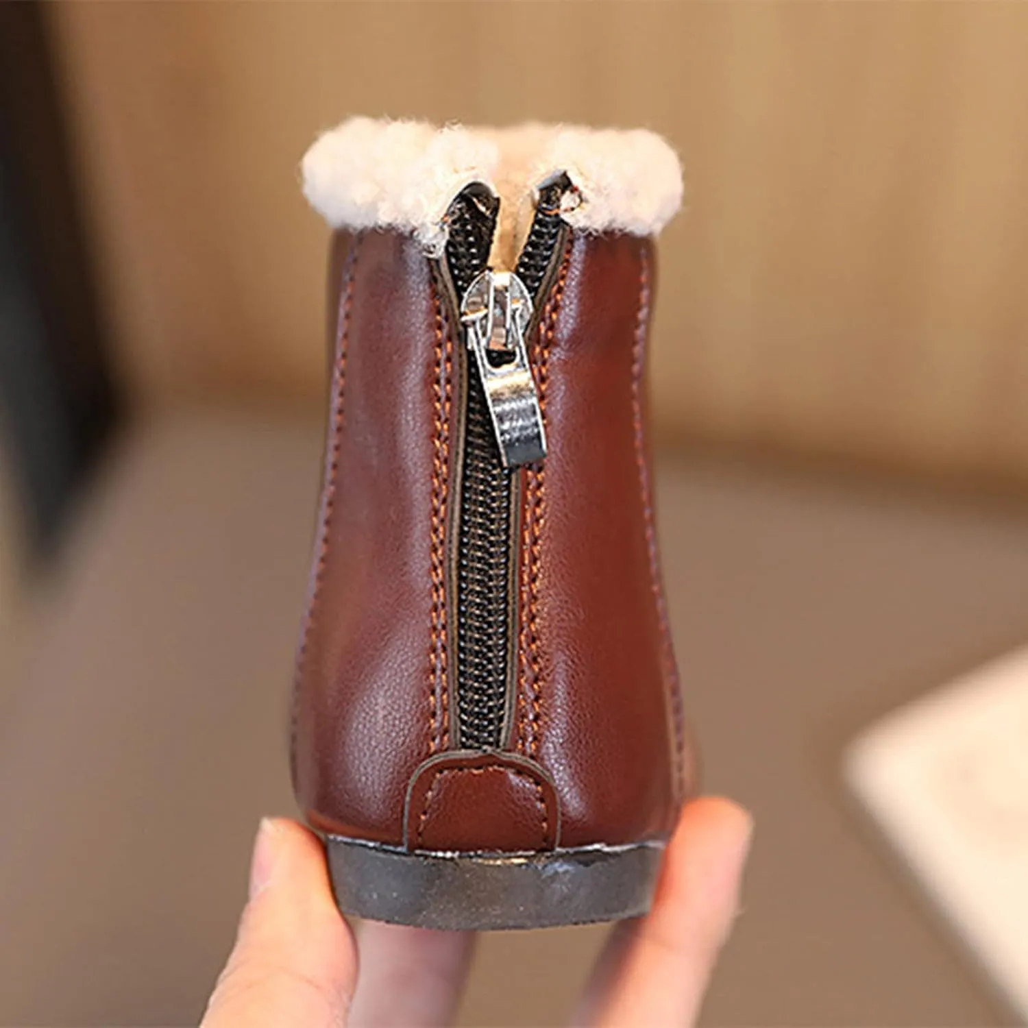 Girl Boots Fashion Winter Children Boots Boys And Girls Ankle Boots Flat Bottom Flat Heel Round Toe High Top Ankle Boots