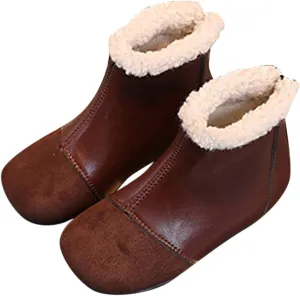 Girl Boots Fashion Winter Children Boots Boys And Girls Ankle Boots Flat Bottom Flat Heel Round Toe High Top Ankle Boots