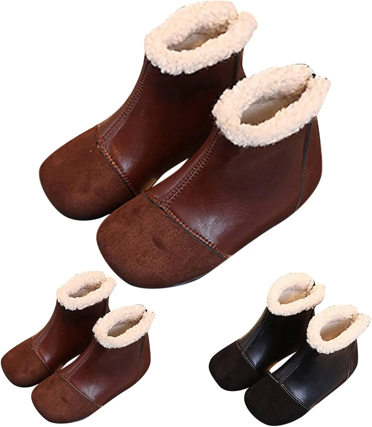 Girl Boots Fashion Winter Children Boots Boys And Girls Ankle Boots Flat Bottom Flat Heel Round Toe High Top Ankle Boots