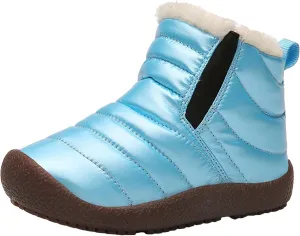 Girls and Boys Snow Fashion Ankle Boots Warm Fuzzy Walking Outdoor Shoes with Zipper (Baby/Toddler/Little Kid)