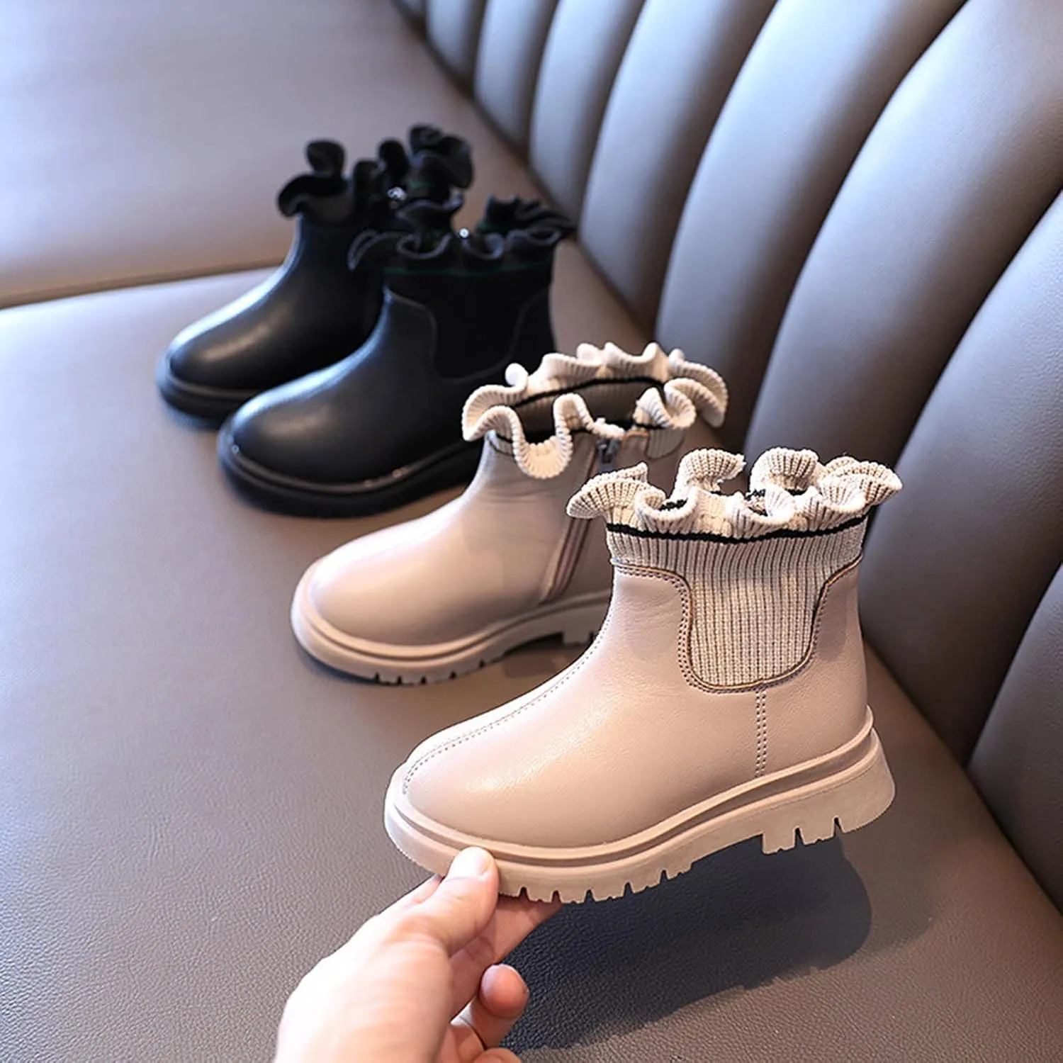 Girls Ankle Boots Girls Shoes Solid Color Short Boots Shoes Fashion Non Slip Breathable Women Boots Outdoor Hiking Shoes
