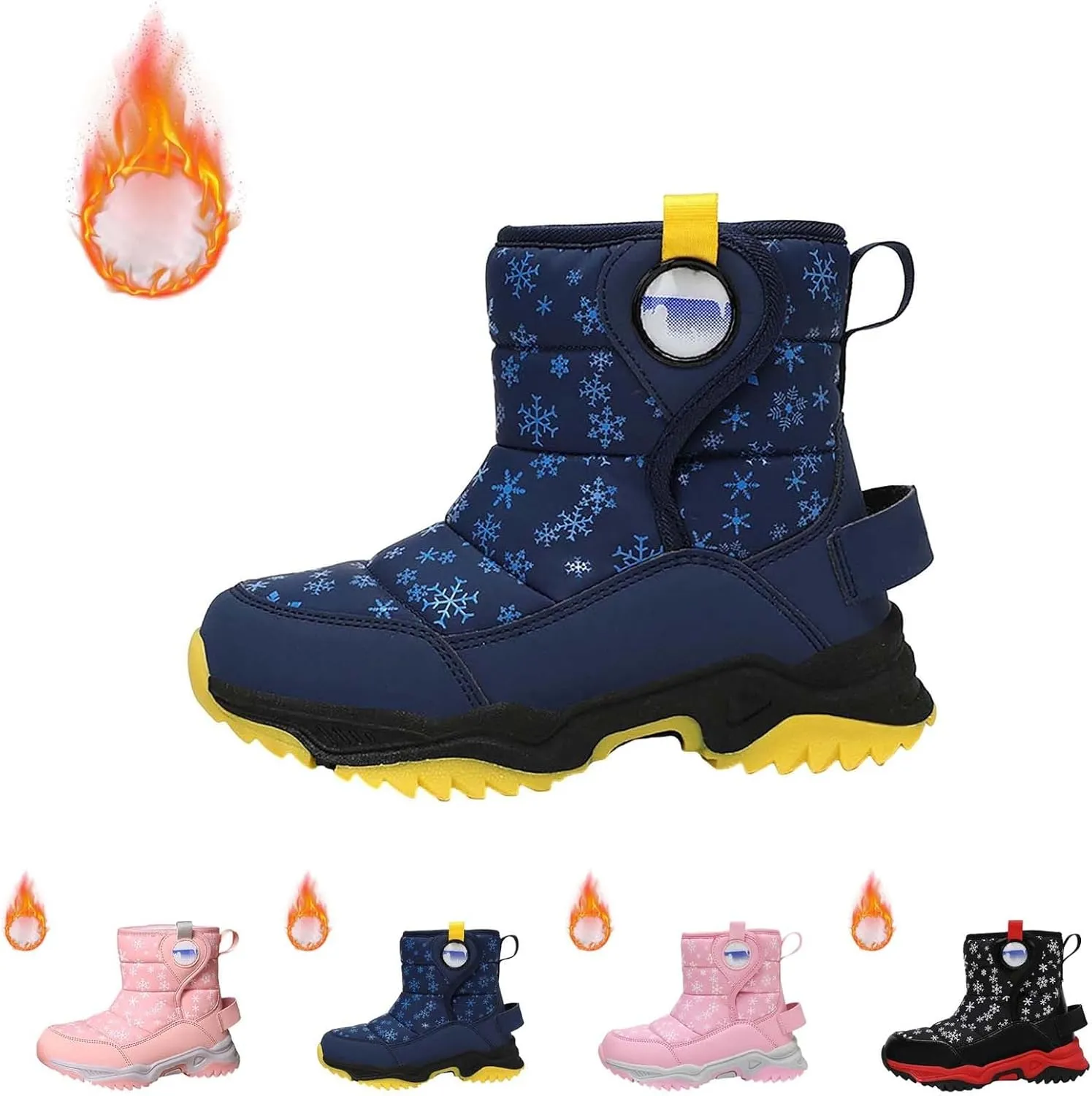 Girls Boys Snow Boots Outdoor Warm Comfortable Non Slip Mid Calf Padded Small Big Kids Winter Girls Knee High Snow Boots