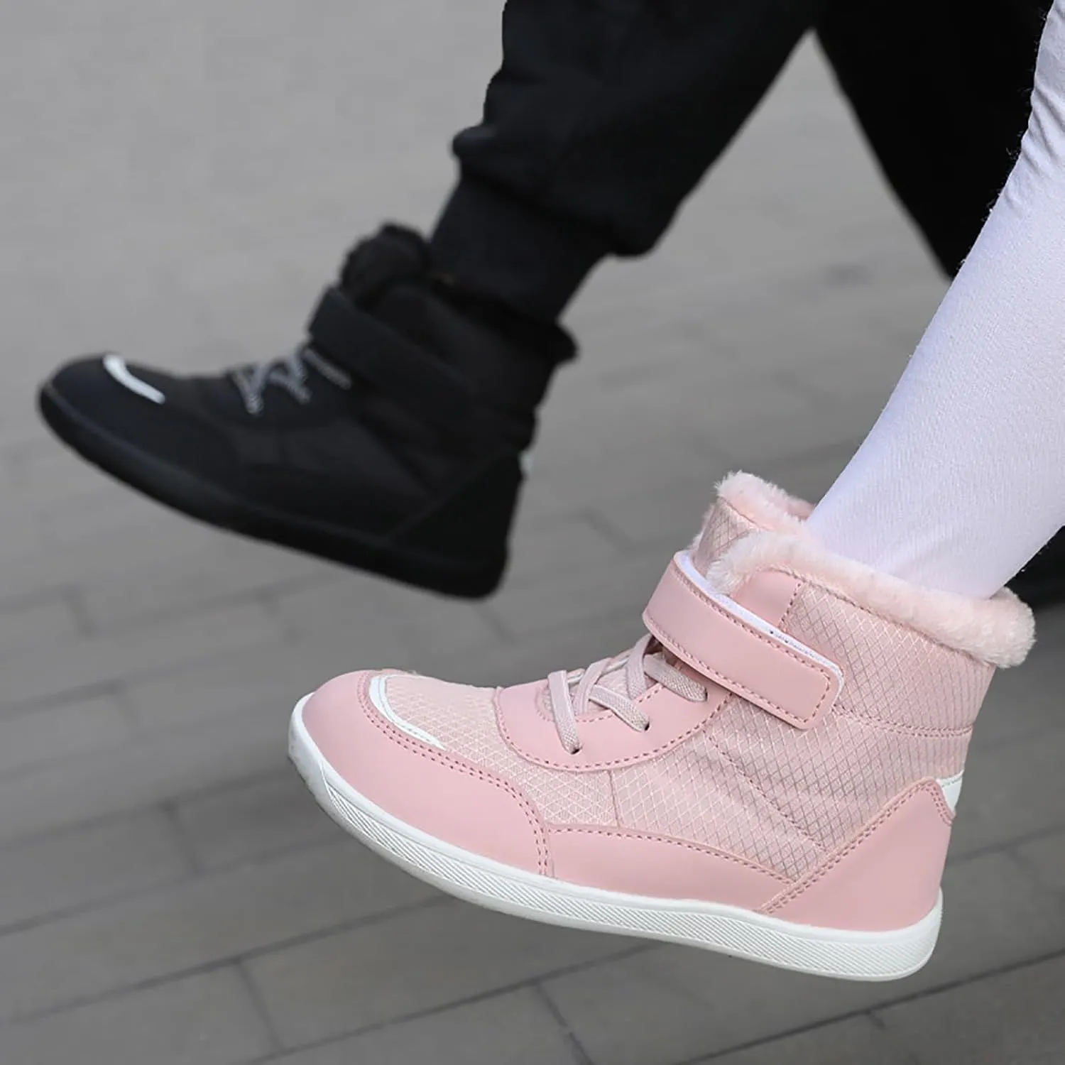 Girls Boys Winter Boots Kids Unisex Adjustable Strap Fleece Lined Snow Shoes Casual Thicken Warm Ankle Boots