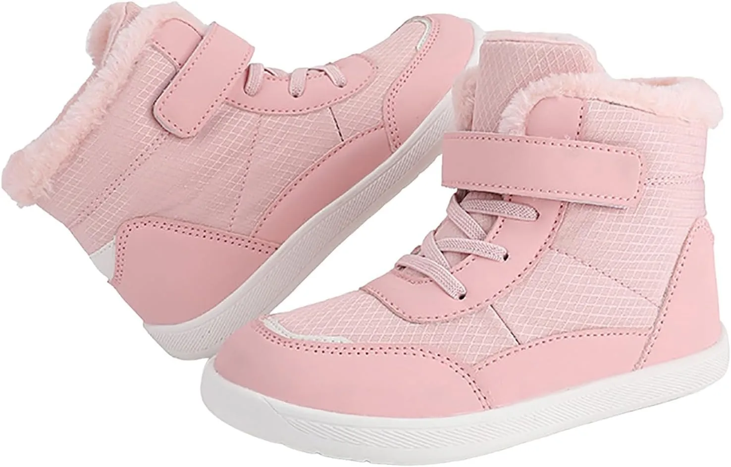 Girls Boys Winter Boots Kids Unisex Adjustable Strap Fleece Lined Snow Shoes Casual Thicken Warm Ankle Boots