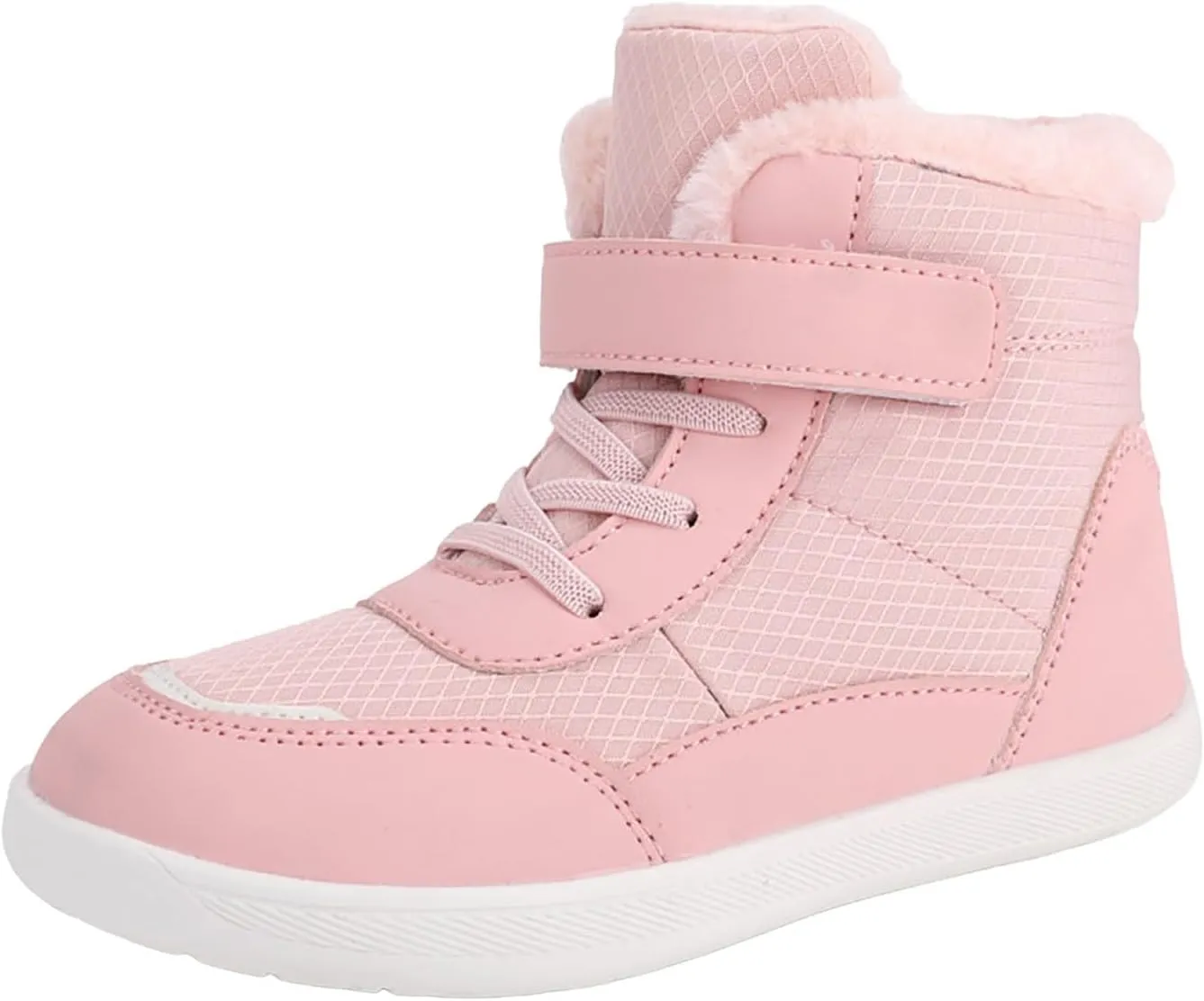 Girls Boys Winter Boots Kids Unisex Adjustable Strap Fleece Lined Snow Shoes Casual Thicken Warm Ankle Boots