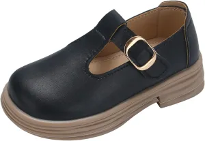Girls Chunky Heel Mary Jane Dress Shoes School niform T-Strap Ballet Flat Toddler Little Kid Performance Shoes