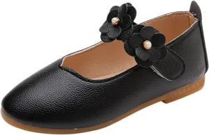 Girls Dress Shoes Closed Toe Wedding Party School Ankle Strap Ballet Flats Shoes Little Big Kids Flower Girl Shoes
